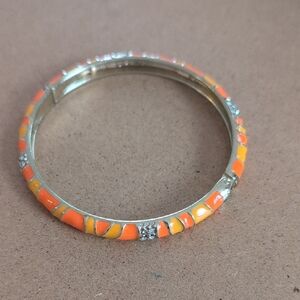 Sequin Orange and Gold Bangle Bracelet